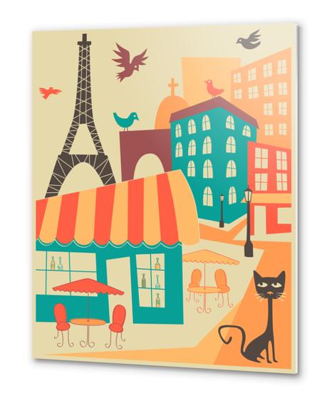 PARIS CAFE Metal prints by Jazzberry Blue