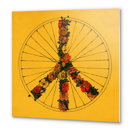 Peace & Bike (colors) Metal prints by Florent Bodart - Speakerine