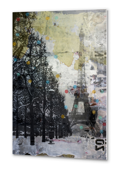 SNOW IN PARIS Metal prints by db Waterman