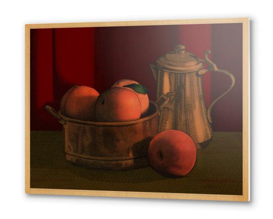 Still Life with Peaches Metal prints by MegShearer