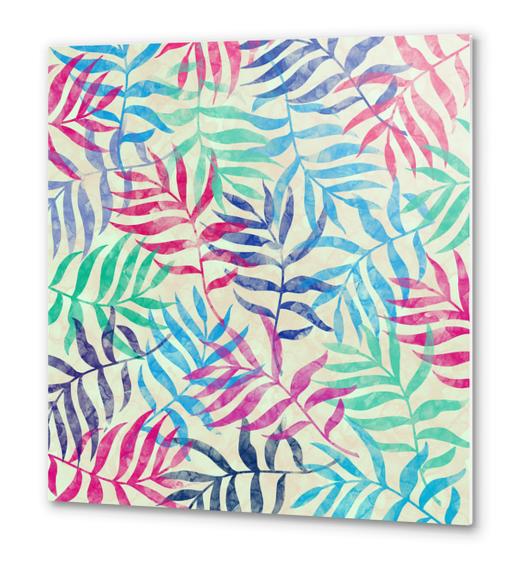 Watercolor Tropical Palm Leaves Metal prints by Amir Faysal