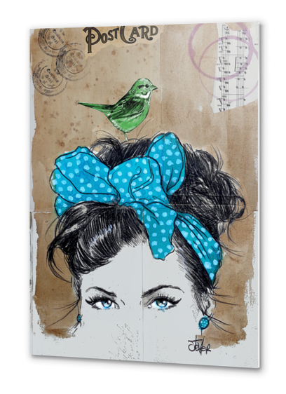 A LITTLE GREEN AND BLUE Metal prints by loui jover