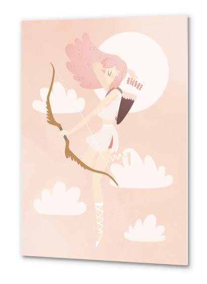 Pink Archer Artemis Metal prints by Claire Jayne Stamper