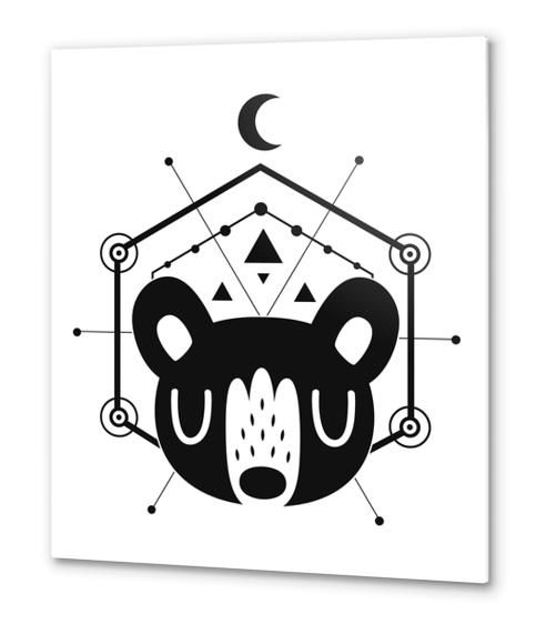 Mystic Black Moon Bear Metal prints by Claire Jayne Stamper