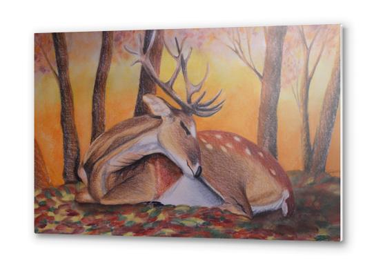 Autumnal deer Metal prints by GiuliaLauren