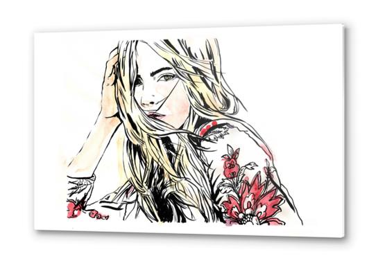 cara delevingne Metal prints by maya naruse