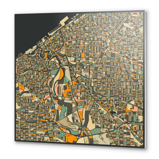 CLEVELAND MAP 2 Metal prints by Jazzberry Blue