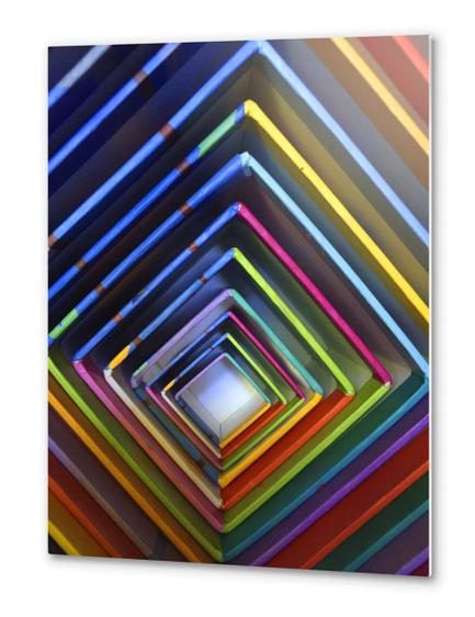 Cubes Imbrication Metal prints by Vic Storia