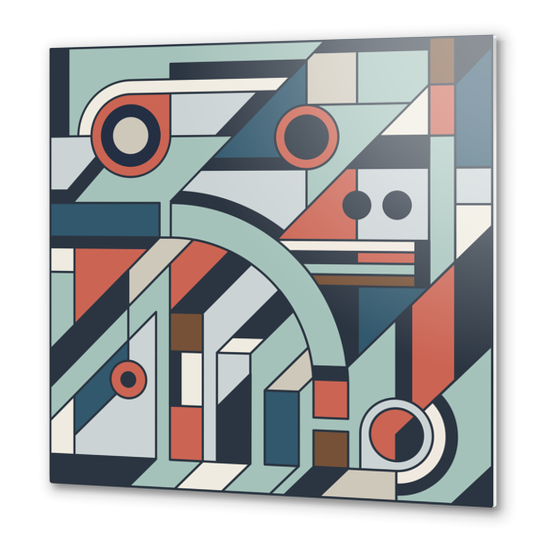Abstract Geometric Artwork in Cubism Style, Sherwin Williams Colors Palette Metal prints by Divotomezove