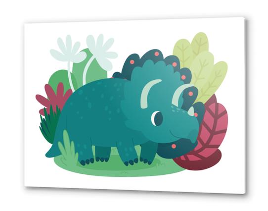 Triceratops Metal prints by Claire Jayne Stamper