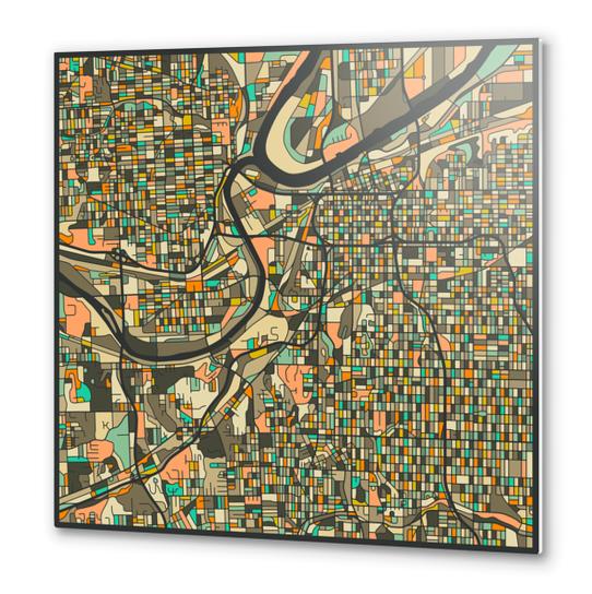 KANSAS MAP 2 Metal prints by Jazzberry Blue