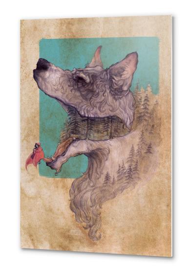 Wolf World Metal prints by Alice Holleman
