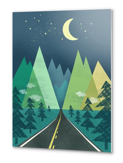 the Long Road at Night Metal prints by Jenny Tiffany