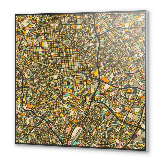 MADRID MAP 2 Metal prints by Jazzberry Blue