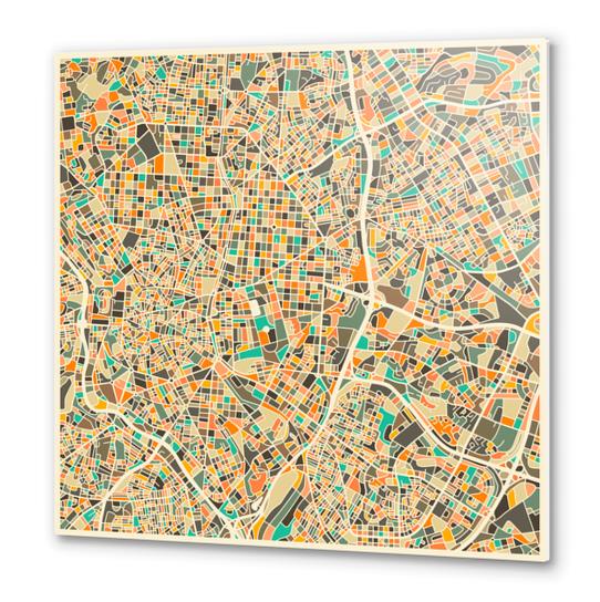 MADRID MAP 1 Metal prints by Jazzberry Blue