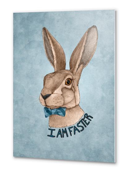 Mr Hare is faster Metal prints by Barruf