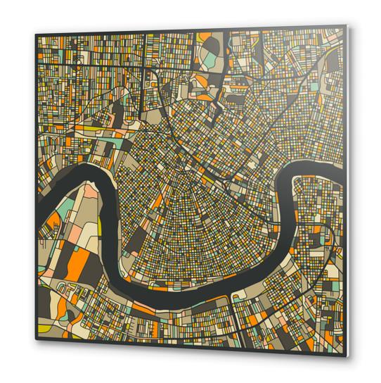 NEW ORLEANS MAP 2 Metal prints by Jazzberry Blue