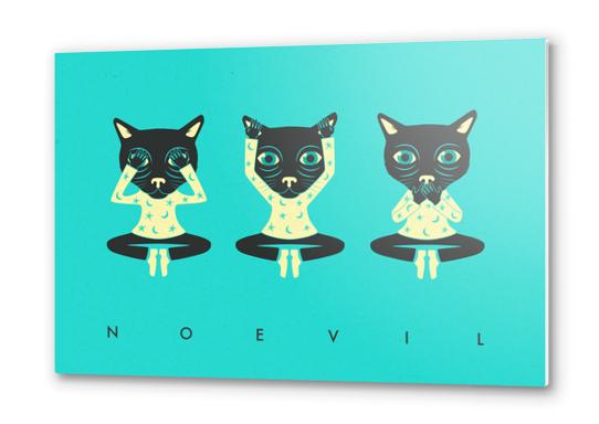 NO EVIL - CATS Metal prints by Jazzberry Blue