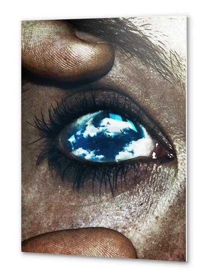 Ojos color cielo Metal prints by Seamless