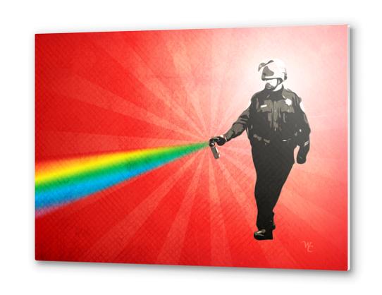 Pepper Spray Cop Rainbow - Pop Art Metal prints by William Cuccio WCSmack