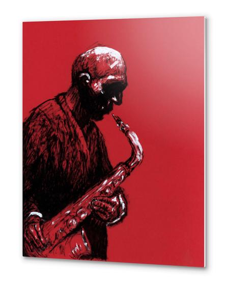 Sax Player Metal prints by Aaron Morgan