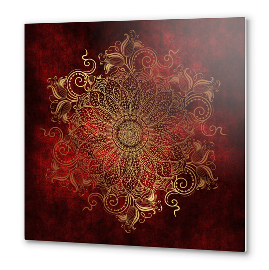Mandala - Fire Metal prints by aleibanez
