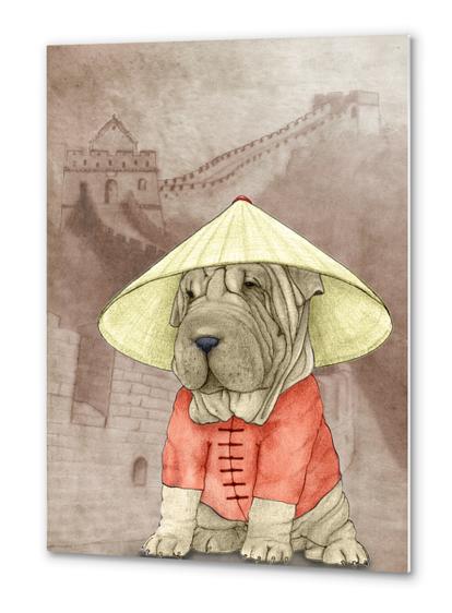 Shar Pei With The Great Wall Metal prints by Barruf