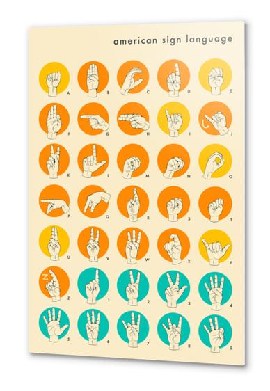 SIGN LANGUAGE HAND ALPHABET Metal prints by Jazzberry Blue