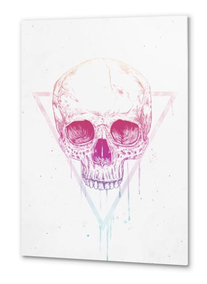 Skull in triangle Metal prints by Balazs Solti