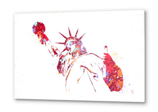 Statue of Liberty - Watercolor - Paint Splatter - Pop Art Metal prints by William Cuccio WCSmack