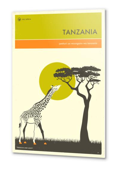 VISIT TANZANIA Metal prints by Jazzberry Blue
