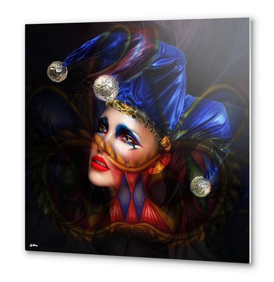 TEARFUL HARLEQUIN 002 Metal prints by G. Berry