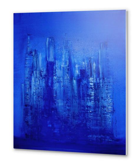 Blue construction Metal prints by di-tommaso