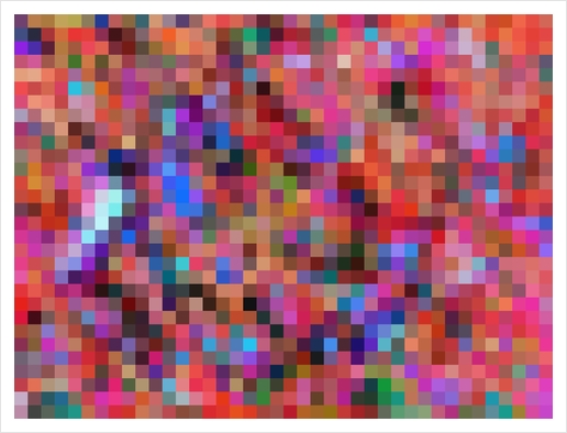 geometric square pixel pattern abstract background in pink blue orange purple Art Print by Timmy333