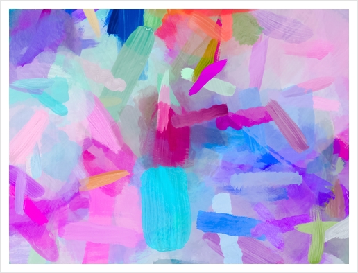 splash painting texture abstract background in pink blue purple Art Print by Timmy333