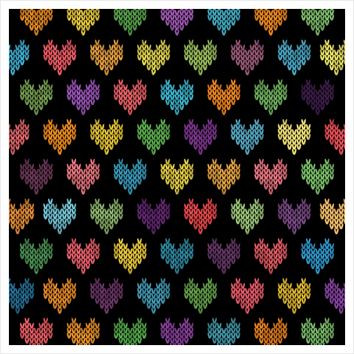 Colorful Knitted Hearts X 0.4 Art Print by Amir Faysal