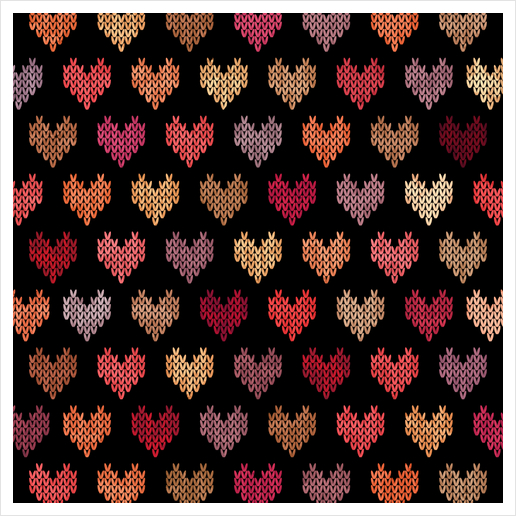 Colorful Knitted Hearts X 0.3 Art Print by Amir Faysal