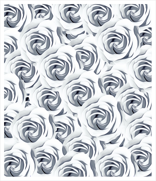 rose pattern texture abstract background in black and white Art Print by Timmy333