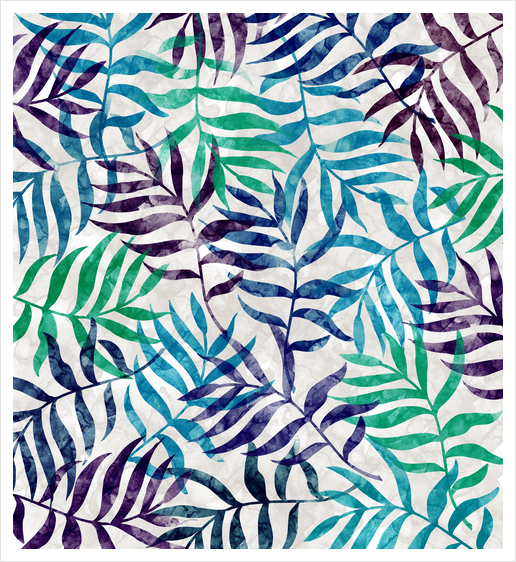 Watercolor Tropical Palm Leaves X 0.2 Art Print by Amir Faysal