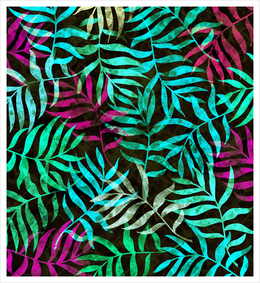 Watercolor Tropical Palm Leaves X 0.5 Art Print by Amir Faysal