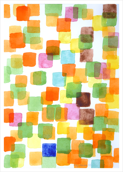 First Squares Pattern Art Print by Heidi Capitaine