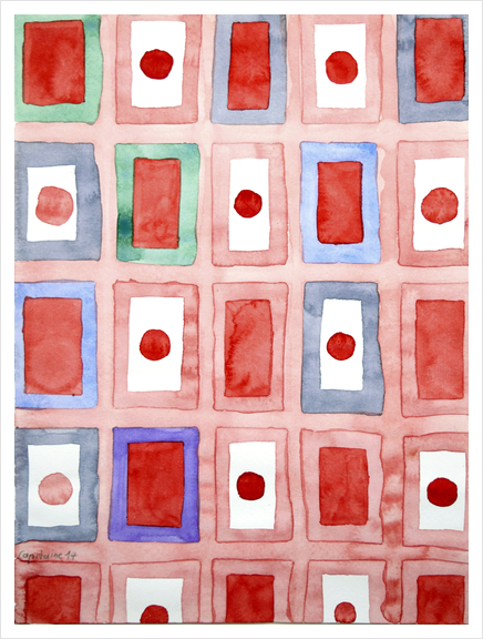 Japanese Flags Pattern Art Print by Heidi Capitaine