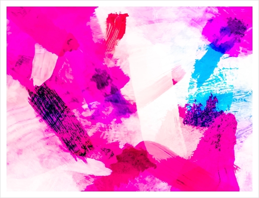 splash painting texture abstract background in pink and blue Art Print by Timmy333