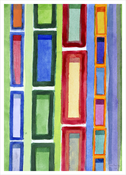 Narrow Frames in Vertical Rows Pattern Art Print by Heidi Capitaine