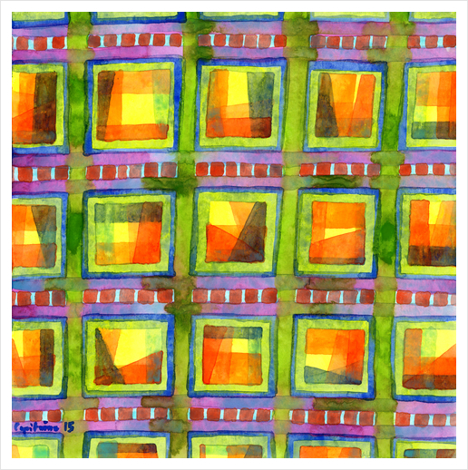 Light behind colorful geometric Windows  Art Print by Heidi Capitaine