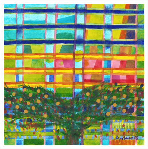 Tree In Front Of A Building  Art Print by Heidi Capitaine