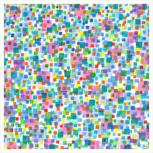 Pink beneath Square-Confetti  Art Print by Heidi Capitaine