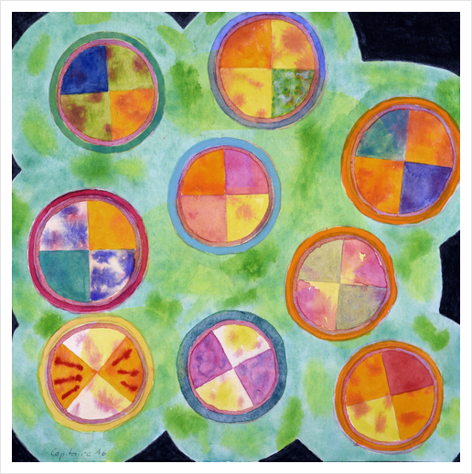 Mixed Colorful Colors in Circles  Art Print by Heidi Capitaine