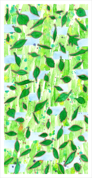 Modern Fresh Leaves Pattern in High Format  Art Print by Heidi Capitaine