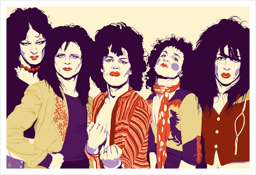 NEW YORK DOLLS Art Print by Francis le Gaucher